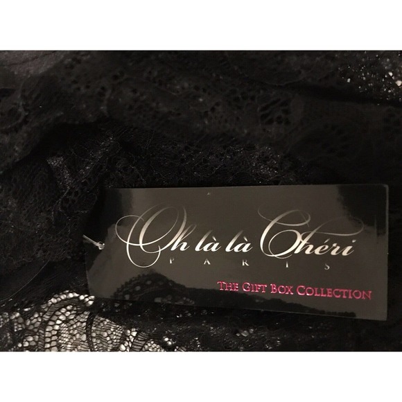 Plunging Lace Halter Teddy with Halter Back, Sexy Lingerie, Black, Size 1X-2X - Picture 7 of 15